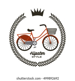 bicycle retro hipster style vector illustration design