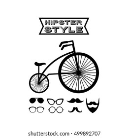 bicycle retro hipster style vector illustration design