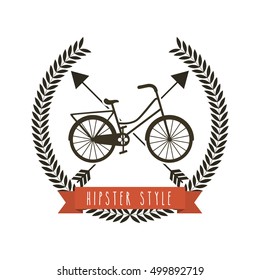 bicycle retro hipster style vector illustration design