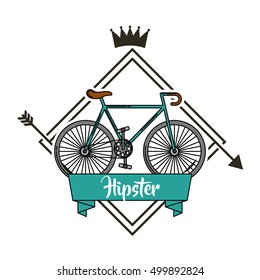 bicycle retro hipster style vector illustration design