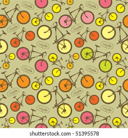 bicycle retro seamless background vector