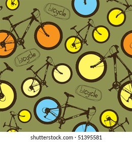 bicycle retro seamless background vector