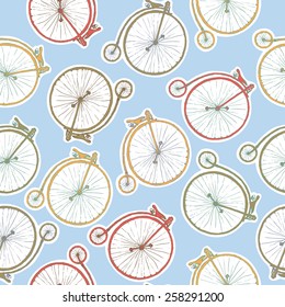 bicycle  retro, seamless  pattern