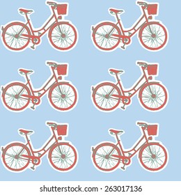 bicycle  retro, seamless  pattern