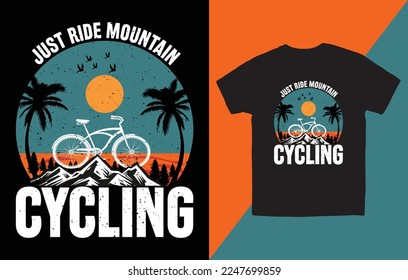 Bicycle Retro T-shirt  Design Template 