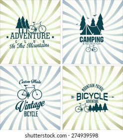 Bicycle retro vintage badge collection