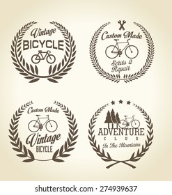 Bicycle retro vintage badge collection