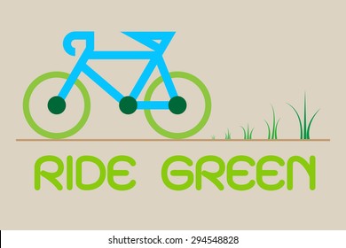 Bicycle ride for Green Eco Vector, illustration.