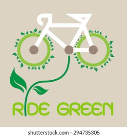 Bicycle ride for Green Eco Vector, illustration.