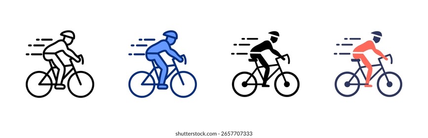 Colección de estilo múltiple de la hoja del icono del paseo de la bicicleta