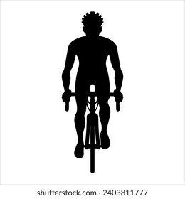 Bicycle rider cyclist silhouette vector icon