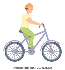 Bicycle Rider Icon Cartoon Vector. Young Bicyclist. Mountain Race