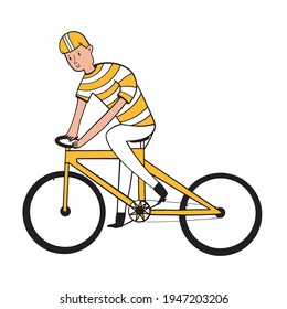 Icono del motociclista. Icono ciclista. Ilustración del vector