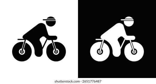 Bicycle rider icon of a flat style vector
