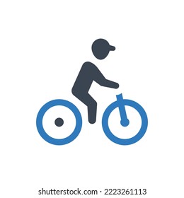 Bicycle Rider Icon (Vector Illustration)