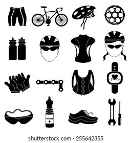 bicycle rider icons set