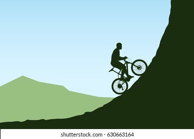 bicycle rider in mountains