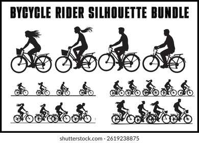 Conjunto de Paquete de silueta de ciclista