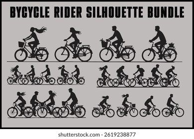 Conjunto de Paquete de silueta de ciclista