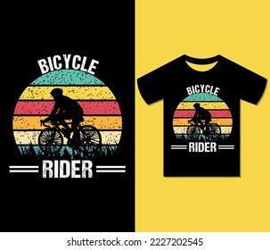 Bicycle Rider Tshirt Design.
Ready to print for apparel, poster, illustration.
Modern, Trendy tee,  colorful, vintage, bicycle, Inspirational, creative, retro t shirt vector.