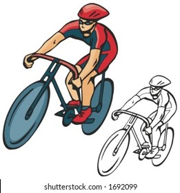 Bicycle rider. Vector illustration