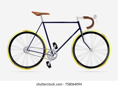 Bicycle for ride.riding bikes isolated on white background.Isolated object in flat design on white background.Bike for family. Mountain biking, sports, leisure, healthy lifestyle.