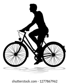 A Bicycle Riding Bike Cyclist In Silhouette