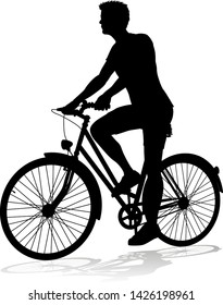 A Bicycle Riding Bike Cyclist In Silhouette