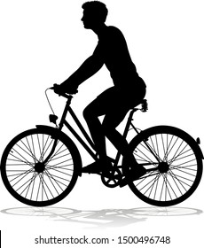 A Bicycle Riding Bike Cyclist In Silhouette