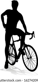 A Bicycle Riding Bike Cyclist In Silhouette