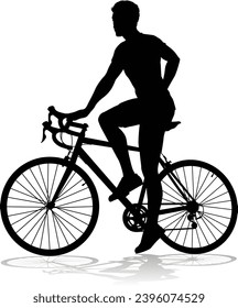 A bicycle riding bike cyclist in silhouette