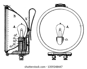 Bicycle Riding Lantern used for signaling or as general light sources for camping, vintage line drawing or engraving illustration.