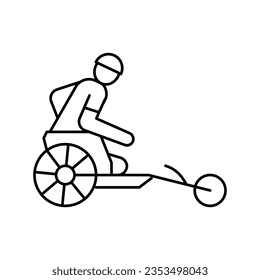 bicycle riding race handicapped athlete line icon vector. bicycle riding race handicapped athlete sign. isolated contour symbol black illustration