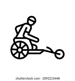 bicycle riding race person with a disability athlete line icon vector. bicycle riding race person with a disability athlete sign. isolated contour symbol black illustration