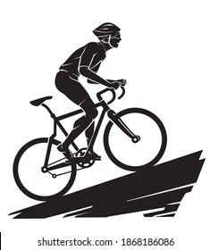 Bicycle Riding Uphill, Outdoor Silhouette