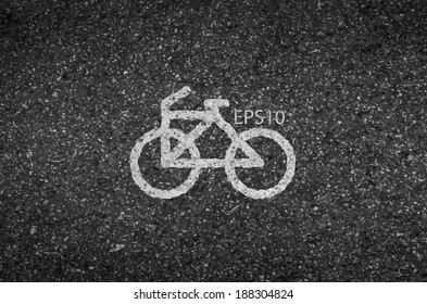 Bicycle road and asphalt background texture with some fine grain in it of vector 