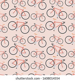 bicycle road bike seamless pattern vector illustration background