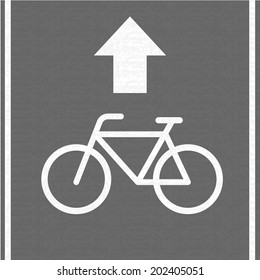 Bicycle road sign and arrow, vector illustration