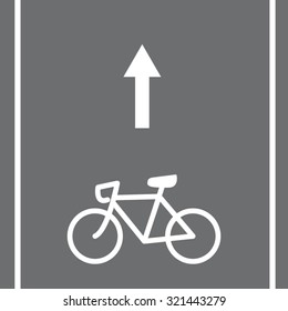 Bicycle road sign and arrow, vector illustration