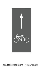 Bicycle road sign and arrow, vector illustration