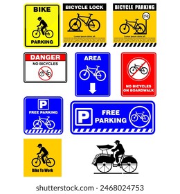 bicycle road sign and label