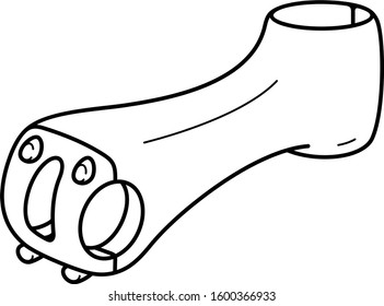 Bicycle road stem. Vector outline icon.