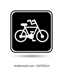 bicycle route sign graphic vector illustration eps 10