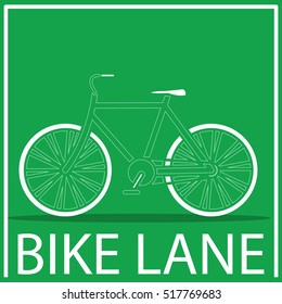 Bicycle Route Sign isolated on green background