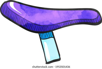 bicycle saddle icon in watercolor style