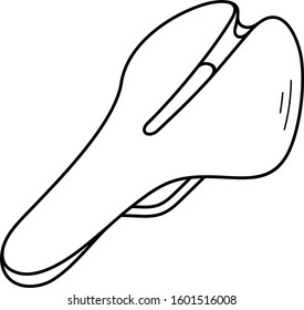 Bicycle saddle. Vector outline icon.