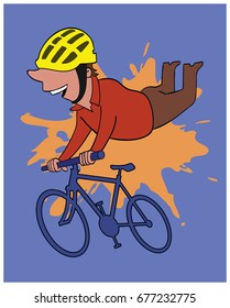 Bicycle Safety / A cyclist performs a stunt on a bicycle.