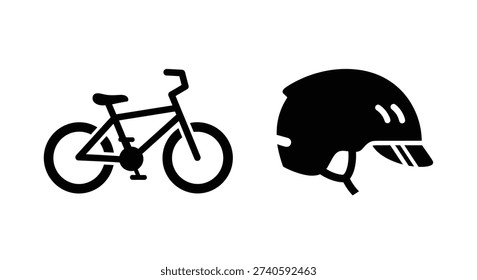 Bicycle and safety helmet side by side