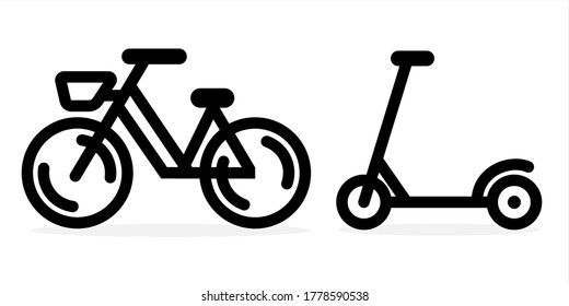 Bicycle and scooter, vehicle for the city