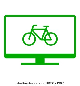 Bicicleta y pantalla en blanco